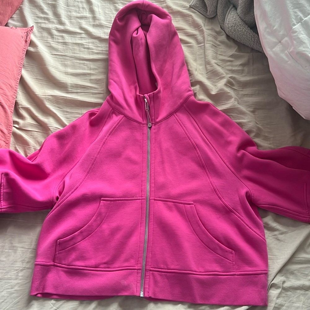 Lululemon Pink Scuba Oversized Full-Zip Hoodie M/L